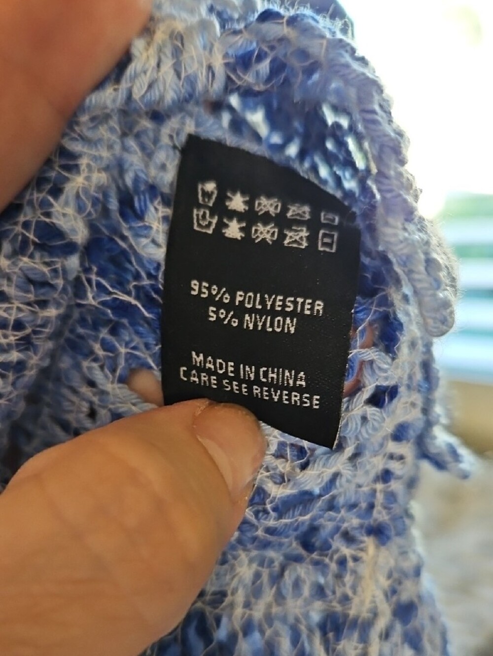 Blue Crochet Ruffle Crop Top - Picture 4 of 4